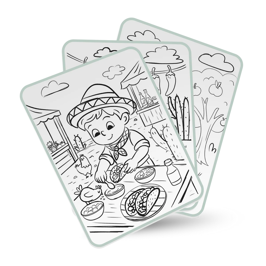 Kidydraw Pad Illuminated Drawing tablet - Food Around the World