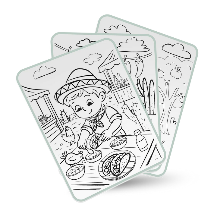 Kidydraw Pad Illuminated Drawing tablet - Food Around the World