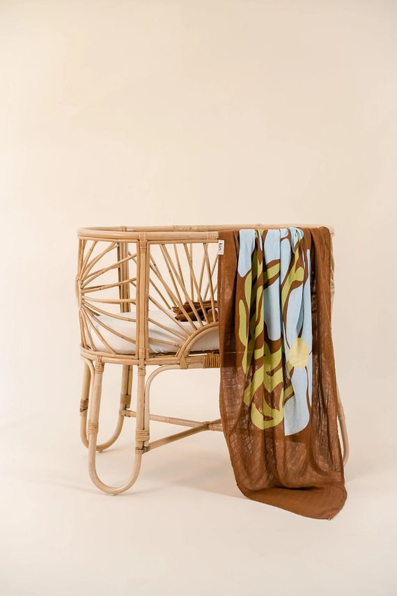 Kiin Organic Bamboo Cotton Muslin Swaddle - Fleur Umber