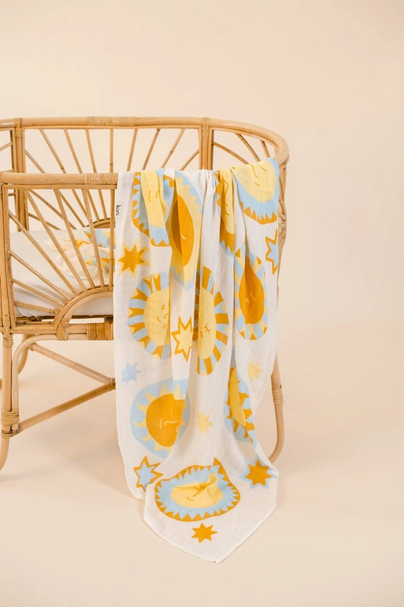 Kiin Organic Bamboo Cotton Muslin Swaddle - Sunny Day