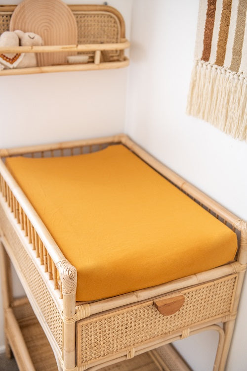 Kiin Organic Bamboo Cotton Change Pad & Bassinet Sheet - Amber