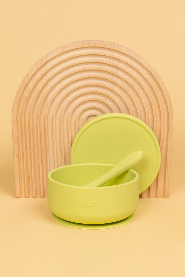 Kiin Silicone Suction Bowl, Lid + Spoon Set - Assorted