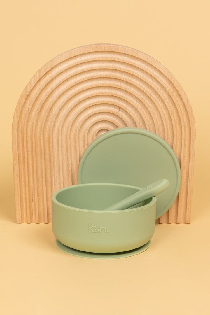 Kiin Silicone Suction Bowl, Lid + Spoon Set - Assorted