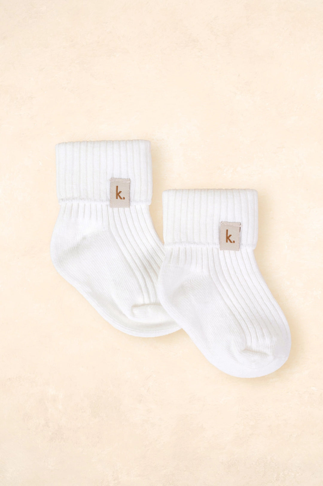 Kiin Cotton Ribbed Baby Socks - Ivory