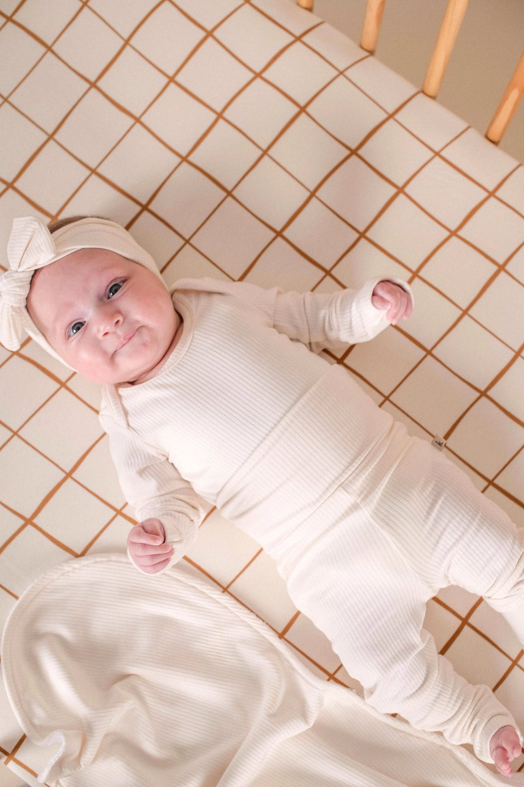 Kiin Organic Bamboo Cotton Cot Sheet - Lattice