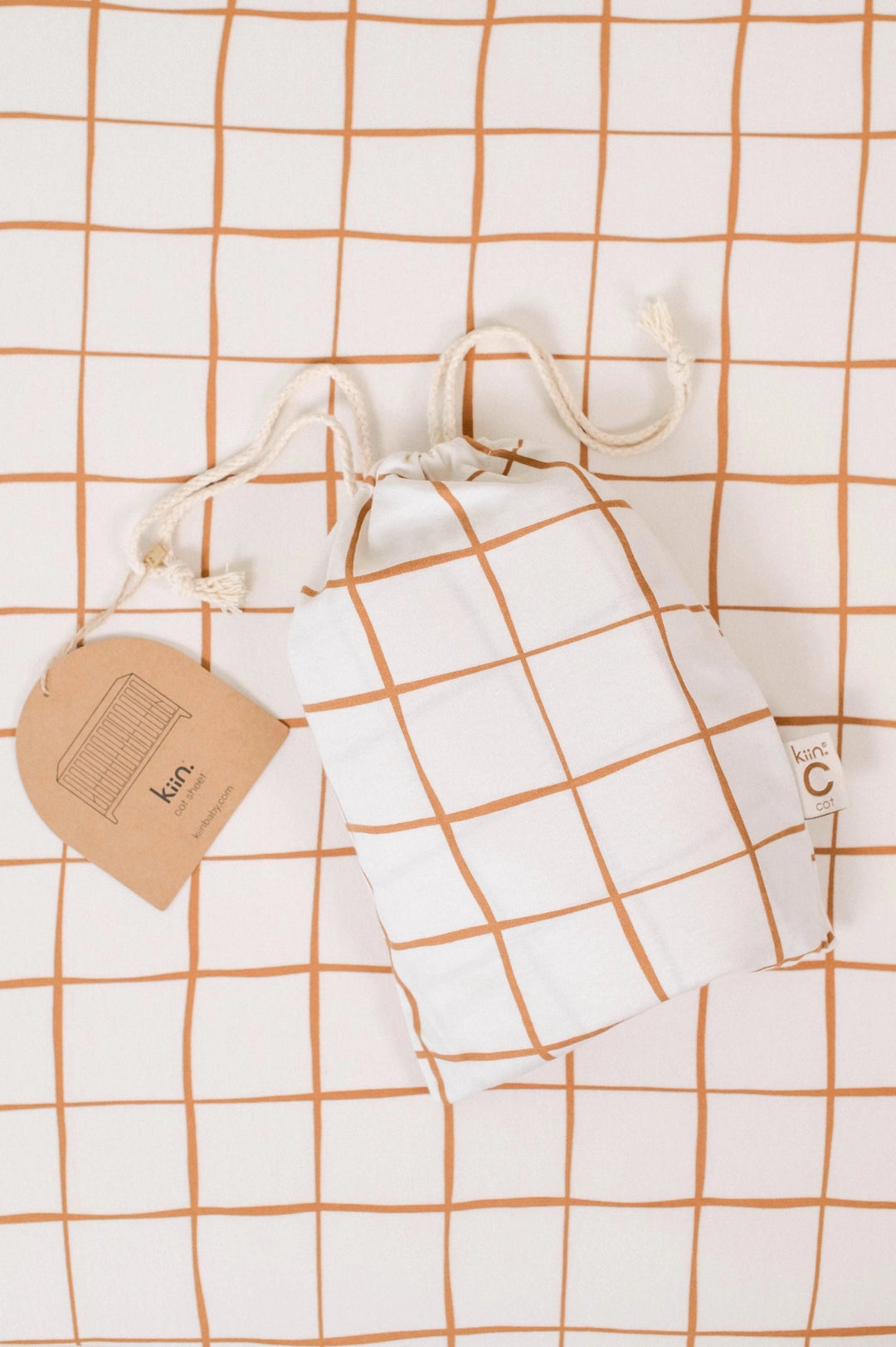 Kiin Organic Bamboo Cotton Cot Sheet - Lattice