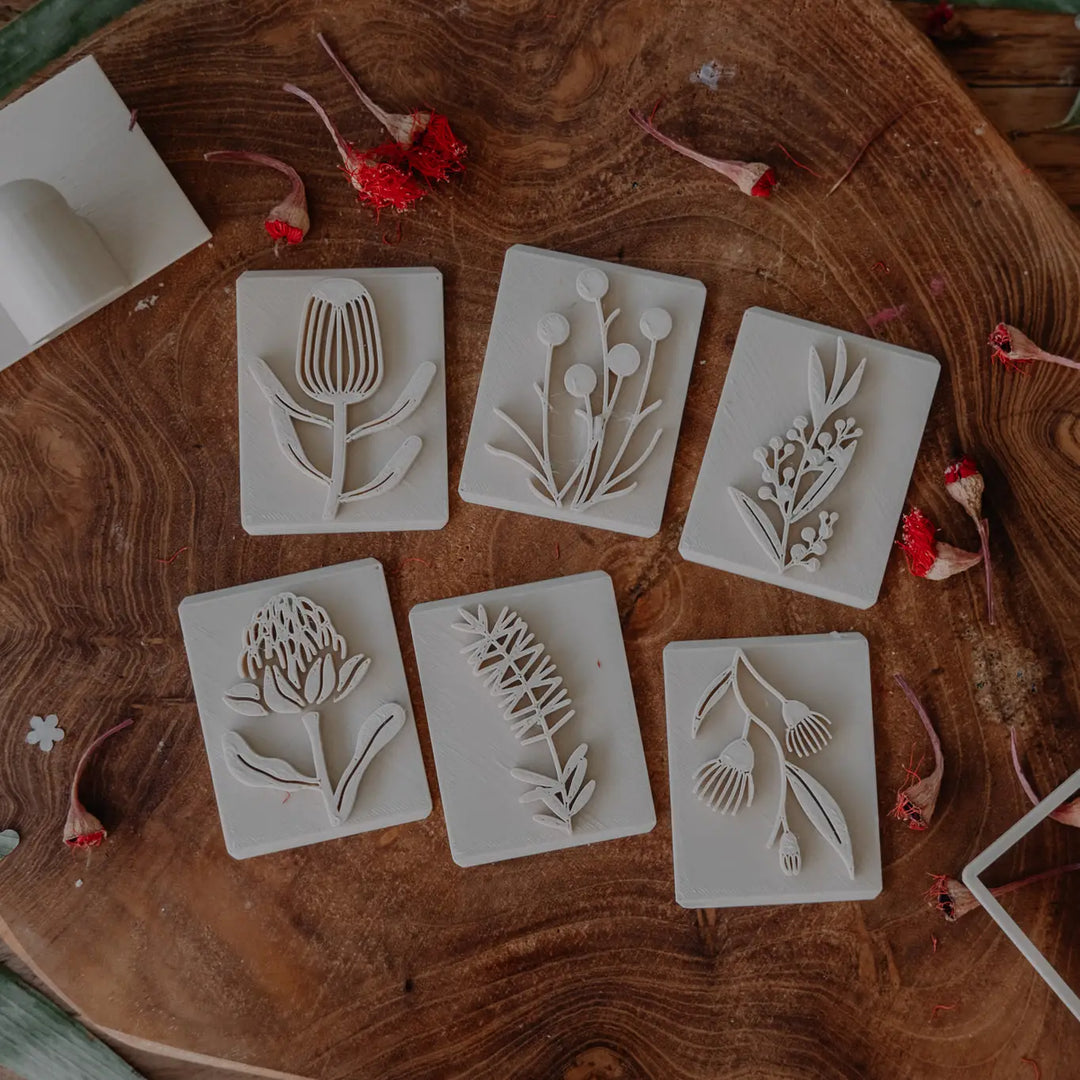 Kinfolk Pantry Australian Native Flower Playdough Eco Stamp Set
