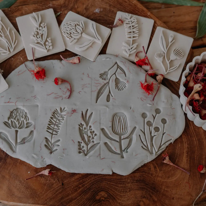 Kinfolk Pantry Australian Native Flower Playdough Eco Stamp Set