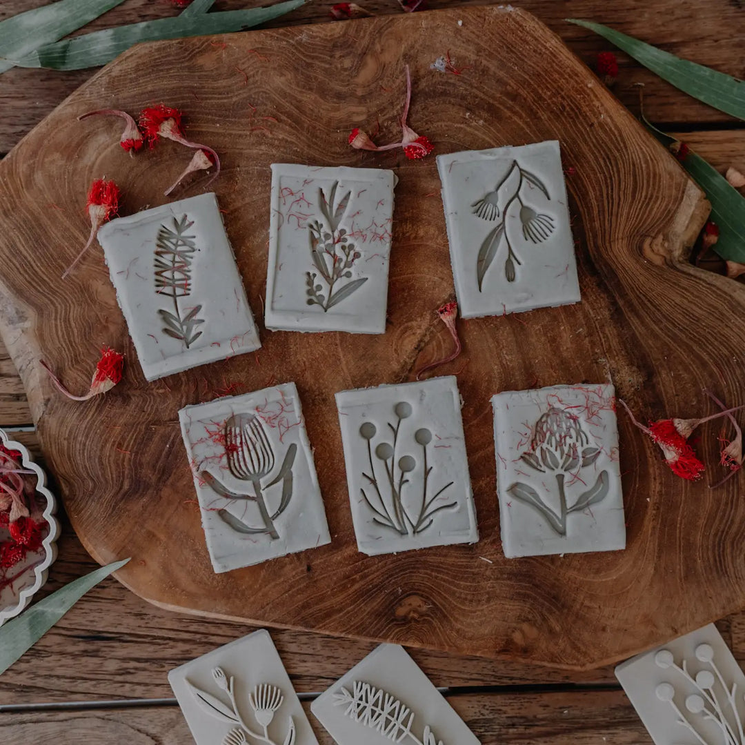 Kinfolk Pantry Australian Native Flower Playdough Eco Stamp Set
