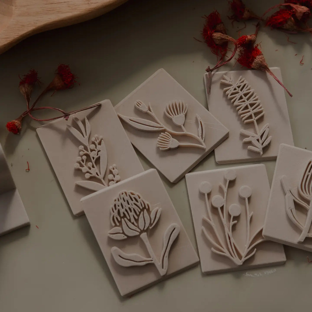 Kinfolk Pantry Australian Native Flower Playdough Eco Stamp Set