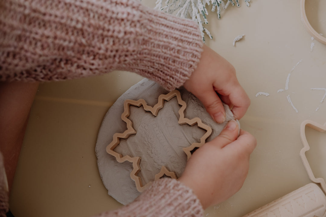 Christmas Ornament Eco Pattern Playdough Roller and Cutter Set