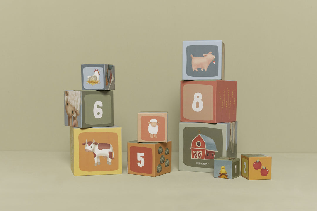 Little Farm 10 Piece Cardboard Building Blocks