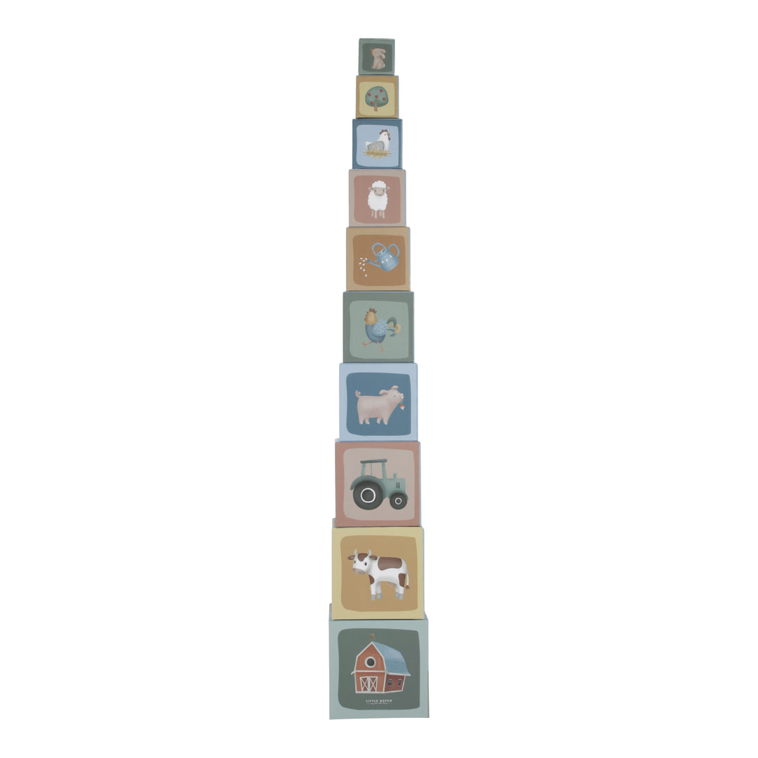 Little Farm 10 Piece Cardboard Building Blocks