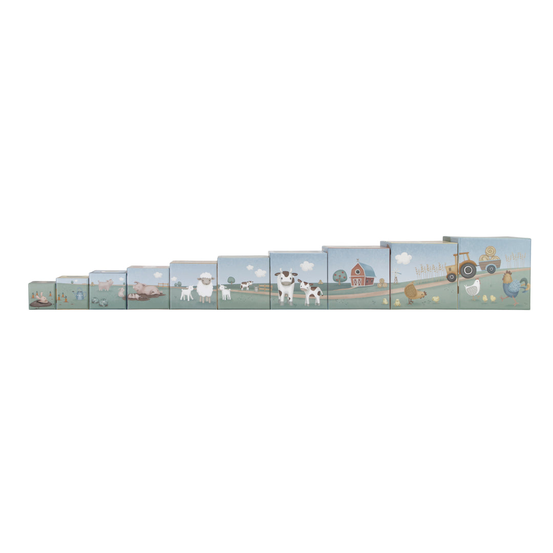 Little Farm 10 Piece Cardboard Building Blocks