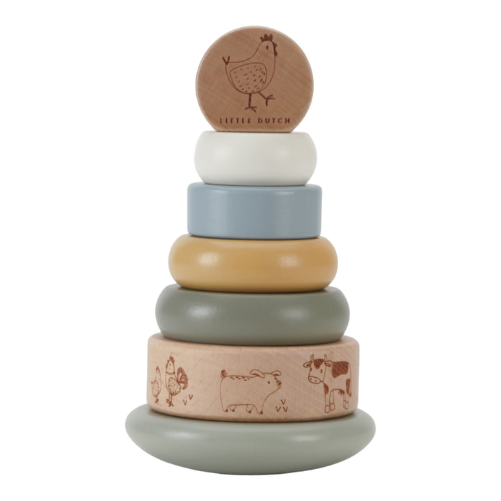 Little Farm Wooden Rocking Ring Stacker Toy