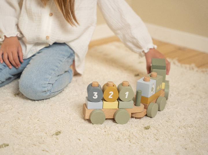 Little Farm Wooden Stacking Train Tractor