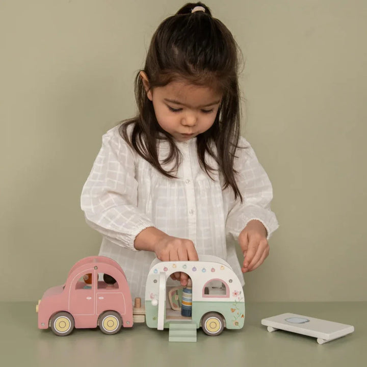 Little Dutch Wooden Toy Car and Caravan