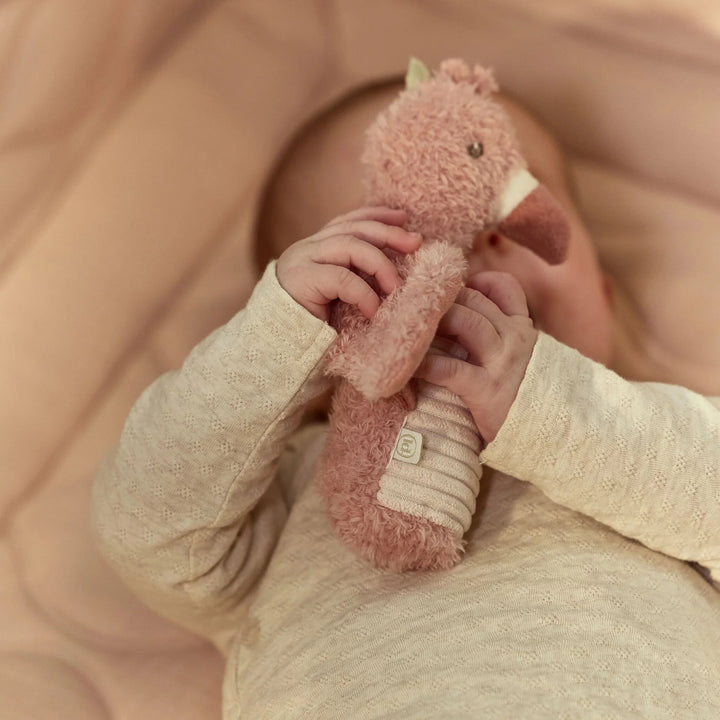 Little Dutch Safari Friends Flamingo Rattle with Squeaker