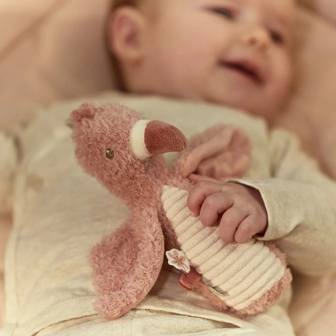 Little Dutch Safari Friends Flamingo Rattle with Squeaker