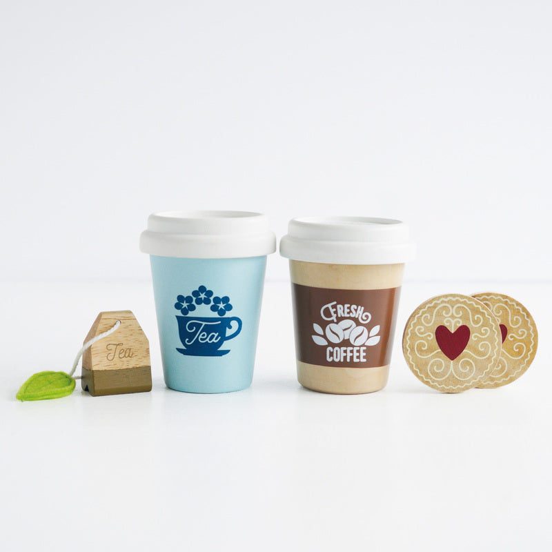 Le Toy Van Wooden Tea & Coffee Re-Useable Eco Cup Set