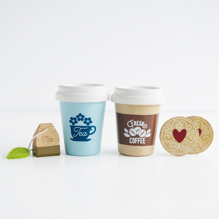 Le Toy Van Wooden Tea & Coffee Re-Useable Eco Cup Set