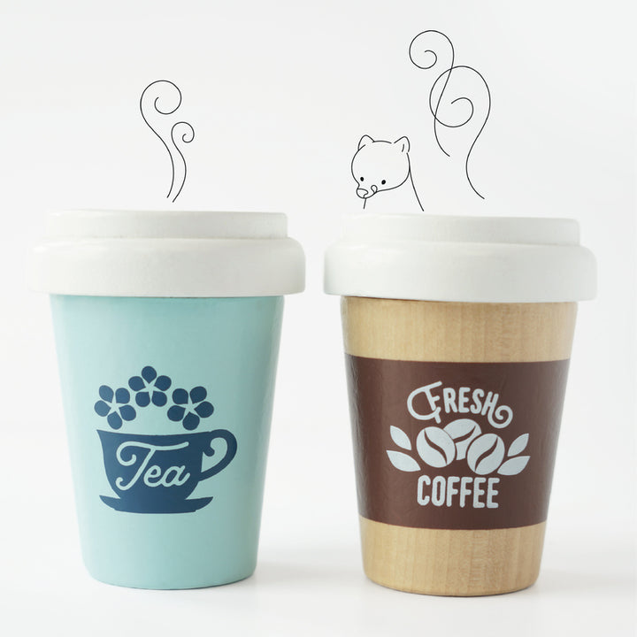 Le Toy Van Wooden Tea & Coffee Re-Useable Eco Cup Set