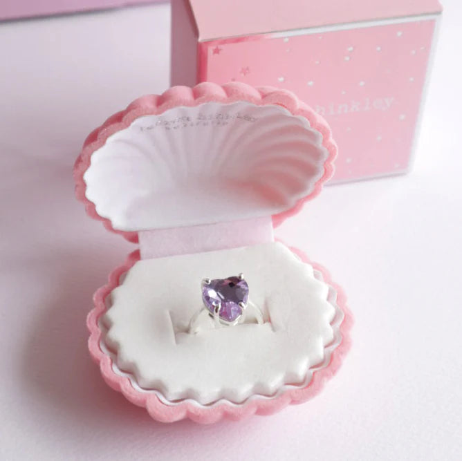 Lauren Hinkley Heart of the Ocean Purple Sparkle Ring with Shell Giftbox