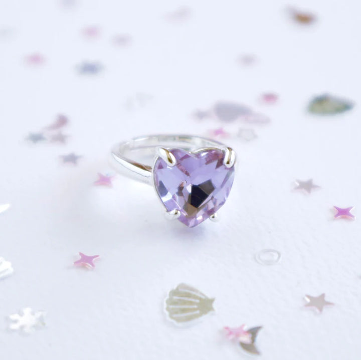 Lauren Hinkley Heart of the Ocean Purple Sparkle Ring with Shell Giftbox