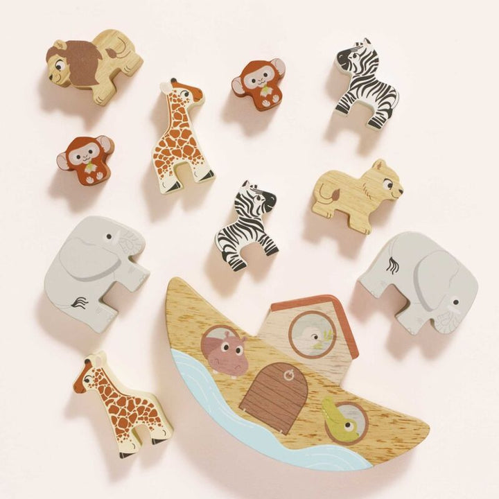 Le Toy Van Wooden Noah's Balancing Ark Animal Stacker