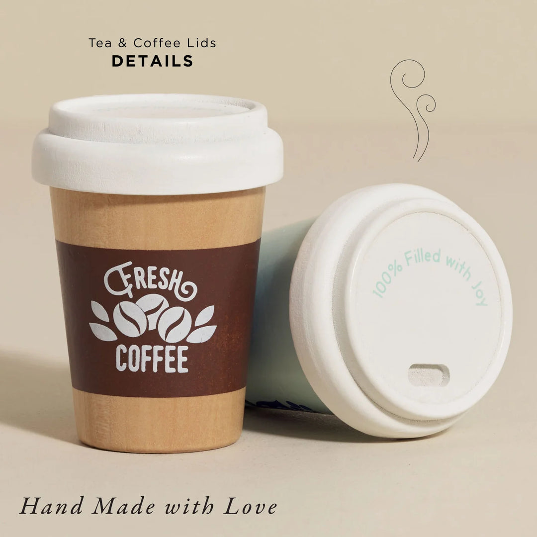 Le Toy Van Wooden Tea & Coffee Re-Useable Eco Cup Set
