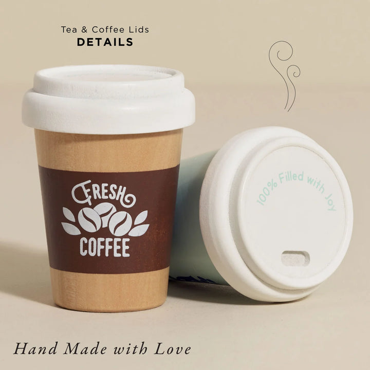 Le Toy Van Wooden Tea & Coffee Re-Useable Eco Cup Set