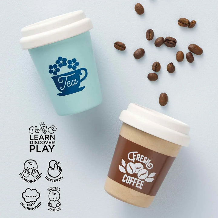 Le Toy Van Wooden Tea & Coffee Re-Useable Eco Cup Set