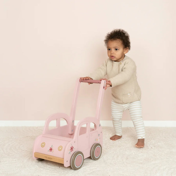 Little Dutch Wooden Baby Walker - Pink