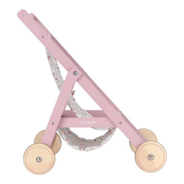 Little Dutch Wooden Pink Doll Stroller