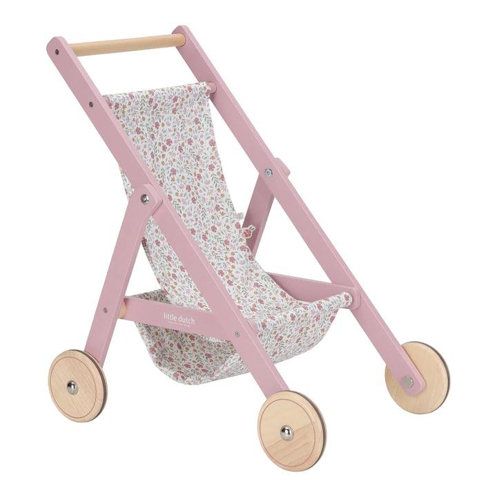 Little Dutch Wooden Pink Doll Stroller