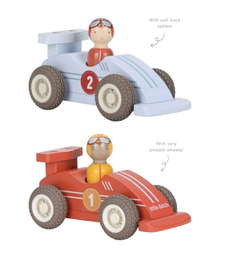 Little Dutch Wooden Pullback Racecars