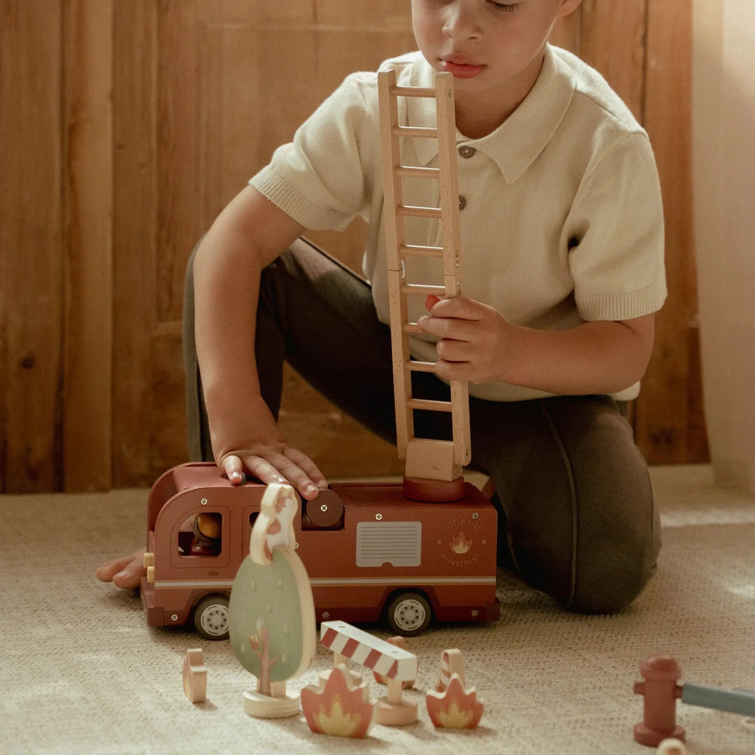 Little Dutch Wooden Fire Truck Set