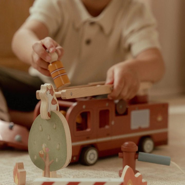 Little Dutch Wooden Fire Truck Set