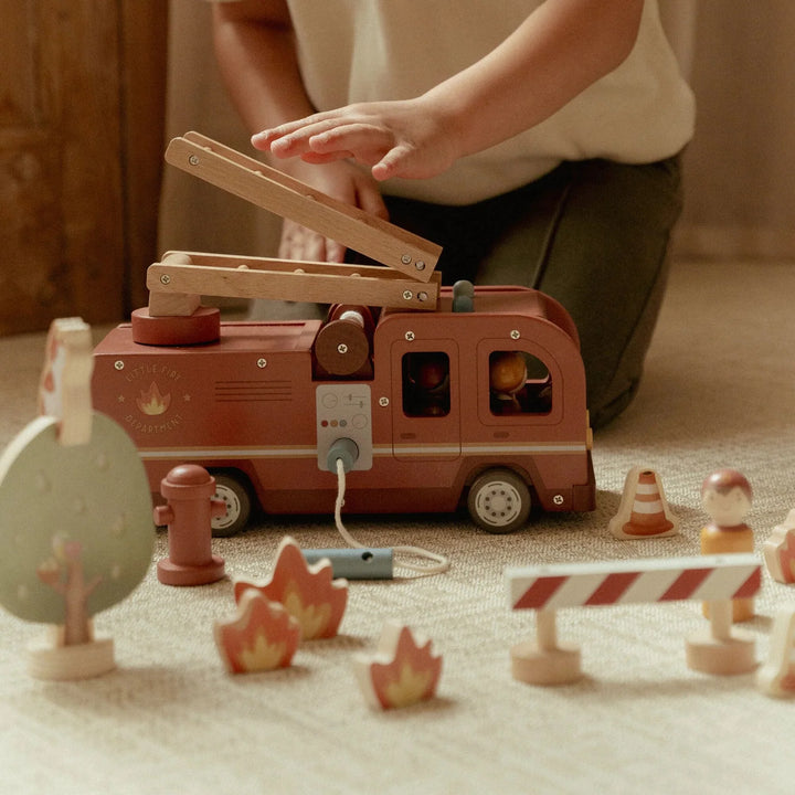 Little Dutch Wooden Fire Truck Set