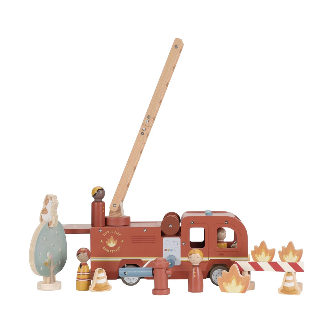 Little Dutch Wooden Fire Truck Set