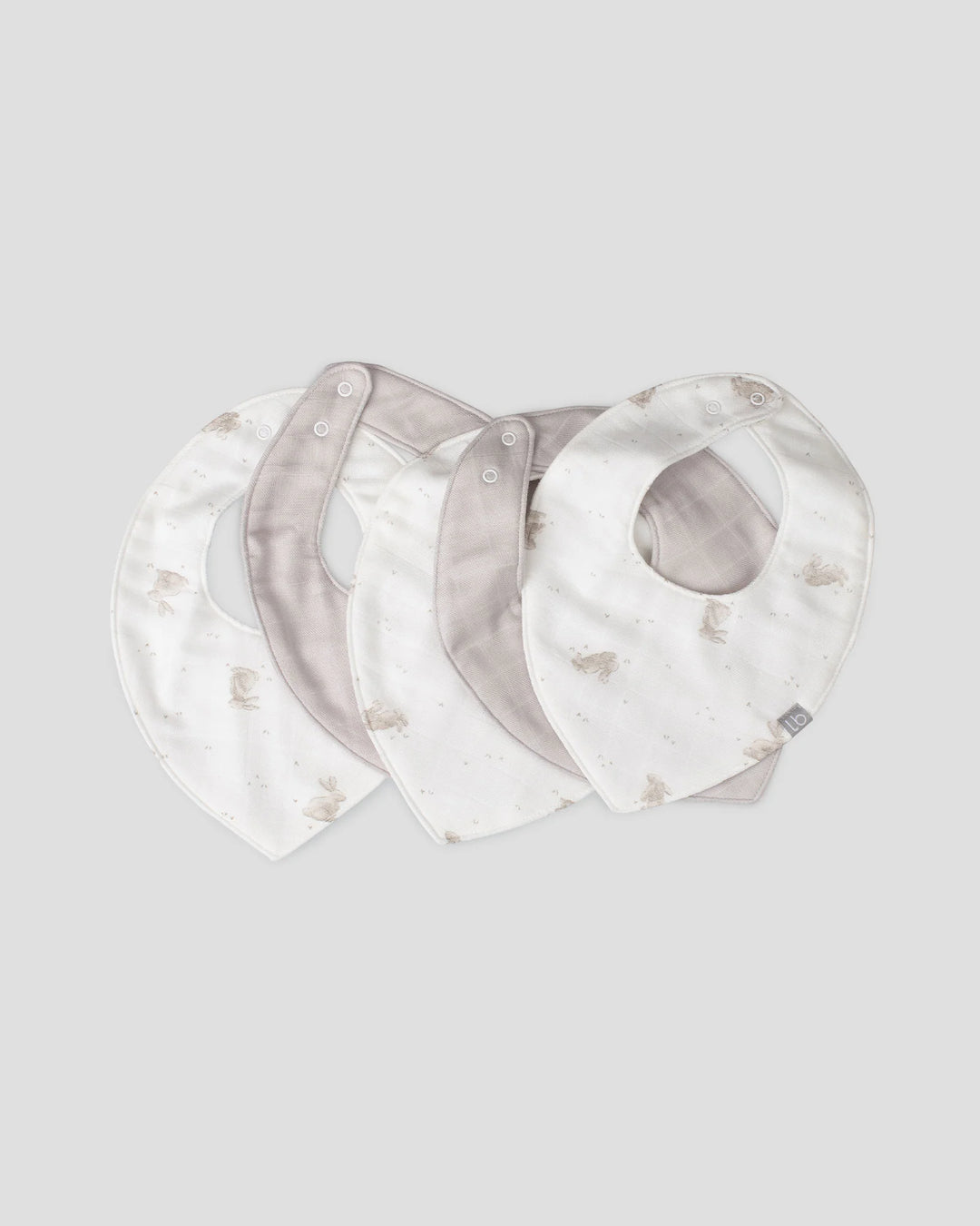 Little Bamboo Baby Muslin Bib 5PK - Stone Grey
