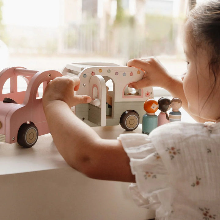 Little Dutch Wooden Toy Car and Caravan
