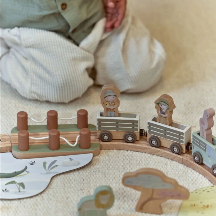 Little Dutch Safari Friends Wooden Train Set