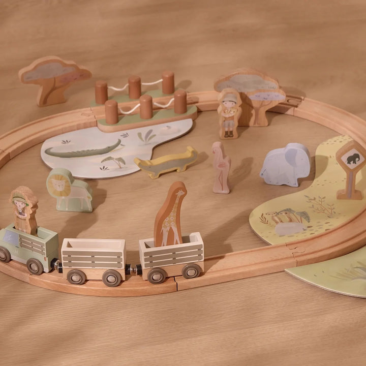 Little Dutch Safari Friends Wooden Train Set
