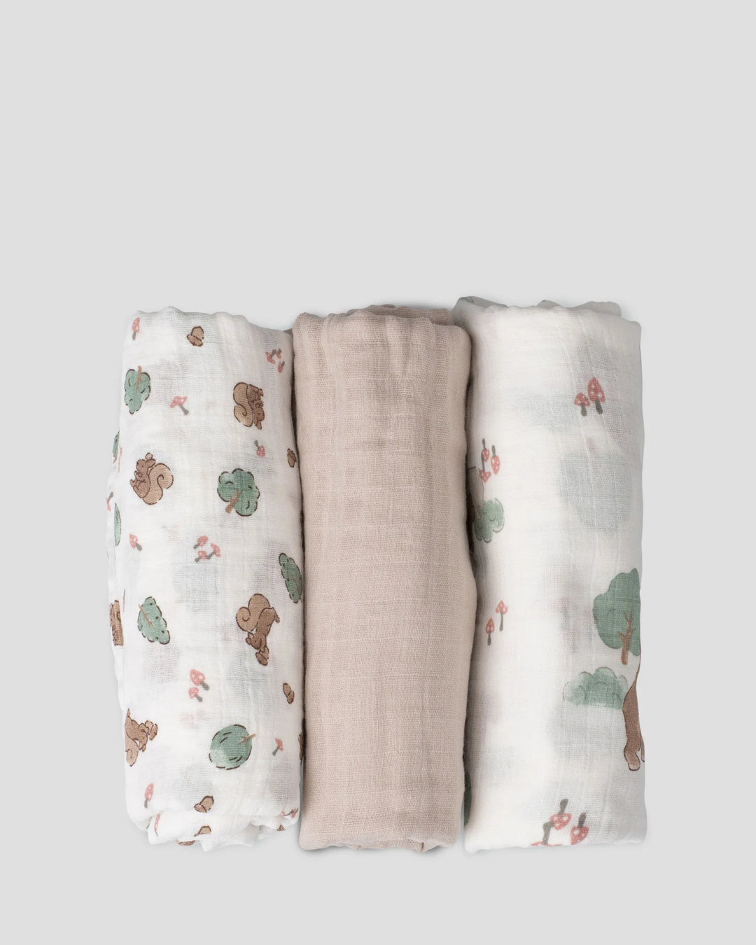 Little Linen Baby Muslin Wraps 3PK - Bushland Bear