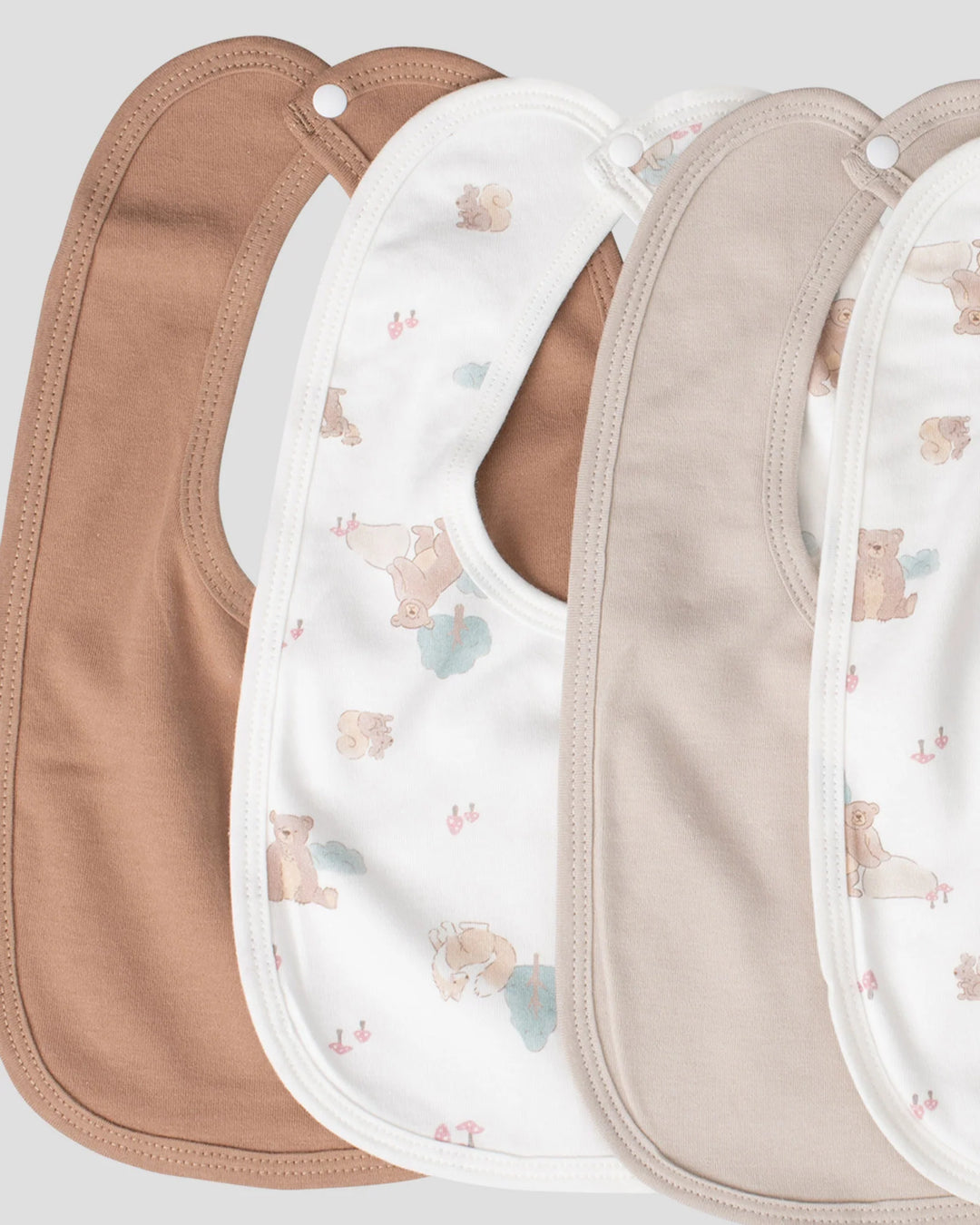 Little Linen Jersey Bib 5 Pack - Bushland Bear