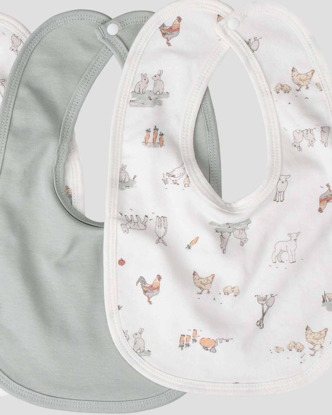 Little Linen Baby Jersey Bib 5 Pack - Farmyard Lamb