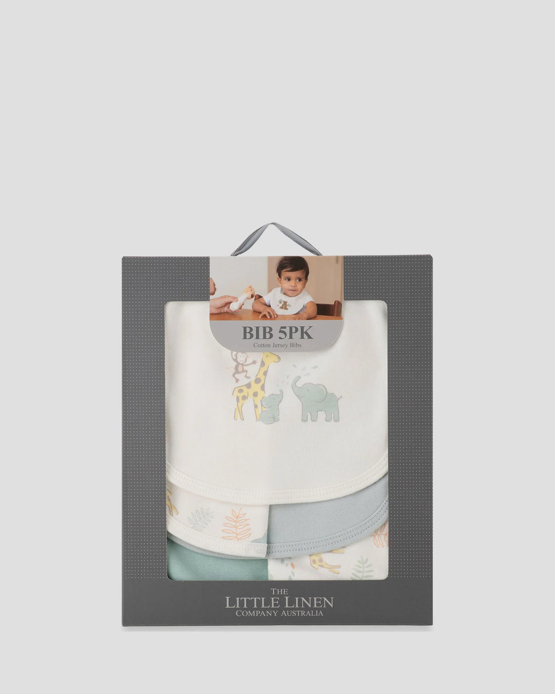 Little Linen Baby Jersey Bib 5 Pack - Savanna Giraffe