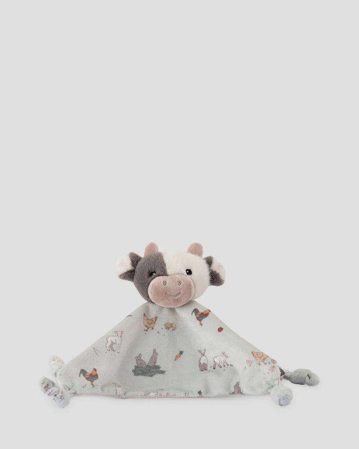Little Linen Baby Comforter / Security Blanket - Farmyard Cow