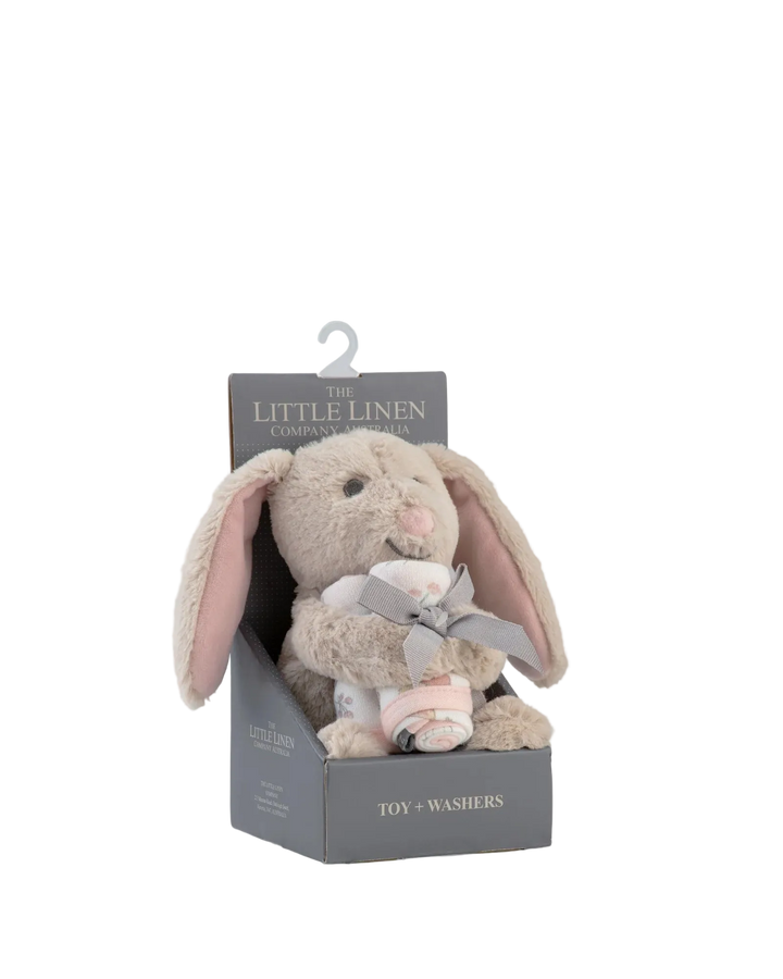 Little Linen Soft Plush Toy & Washers Gift Box - Harvest Bunny
